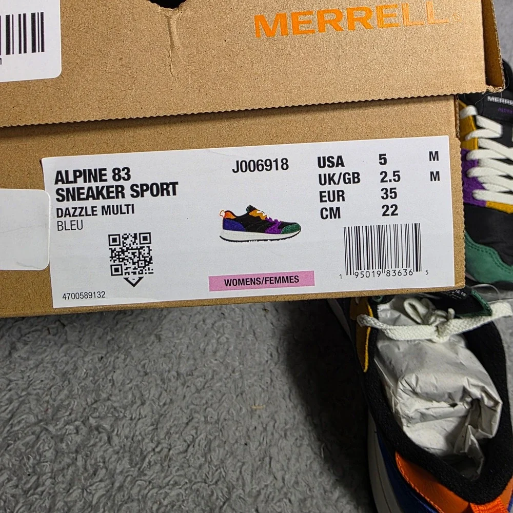 Merrell Alpine 83 Sneaker Sport Womens 5 Dazzle J006918 New Colorblock‎ Retro